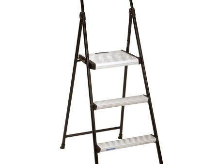 Three-Step Folding Step Stool with Rubber Hand Grip Online