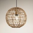 Coastal Rattan Ceiling Pendant Light - 12 inch - Globe - Natural on Sale