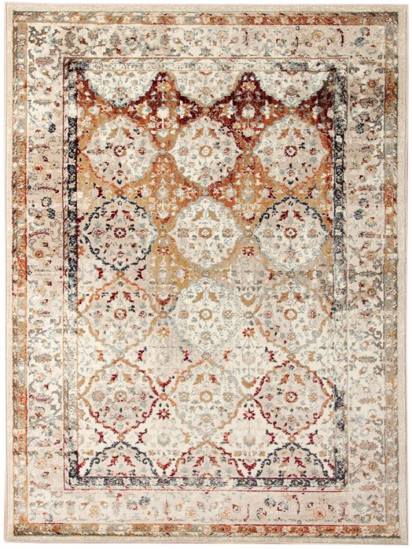 Limited Lizzo LA-855 IVORY MULTI Traditional Machinemade Rug For Sale