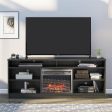 Hendrix 65 Inch TV Stand with Electric Fireplace Insert and 6 Shelves Cheap