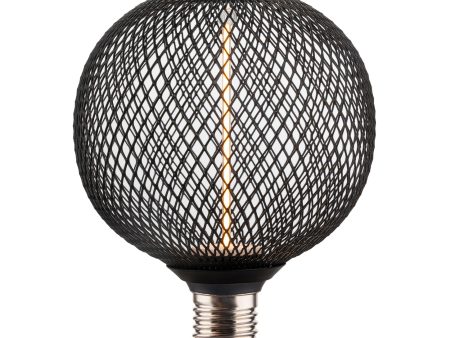 LED Metal Cage Single Filament Dimmable Bulb - 3.5W E27 - Black Discount