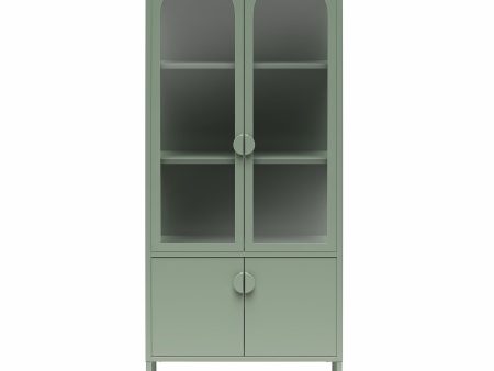 Chloe Tall Metal Display Cabinet with 2 Arched Glass Doors Online now