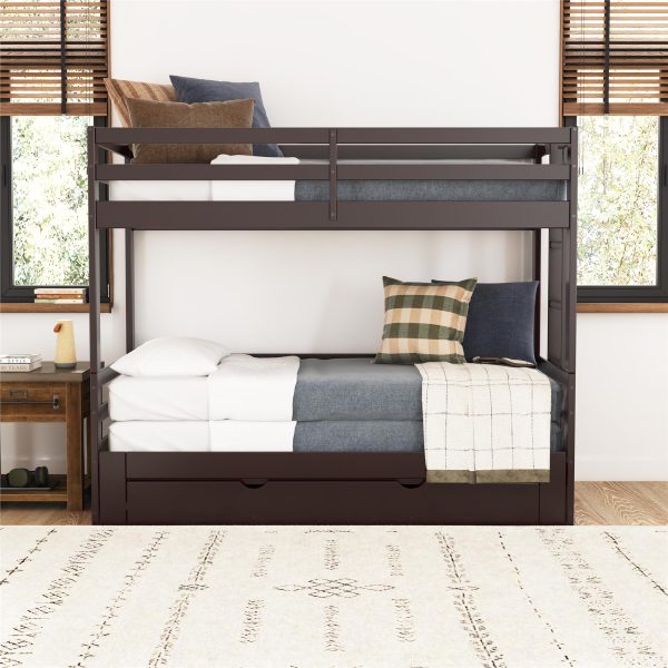 Rhodes Extendable Twin-over-Twin King Bunk Bed with Storage Drawer, Online Sale