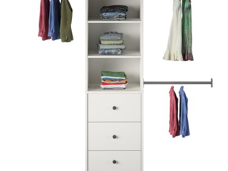 Beckett Closet Storage Organizer with 3 Clothing Rods, 3 Shelves and 3 Drawers on Sale