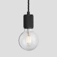 Knurled Edison Pendant Light - 1 Wire - Black Discount