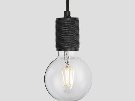 Knurled Edison Pendant Light - 1 Wire - Black Discount