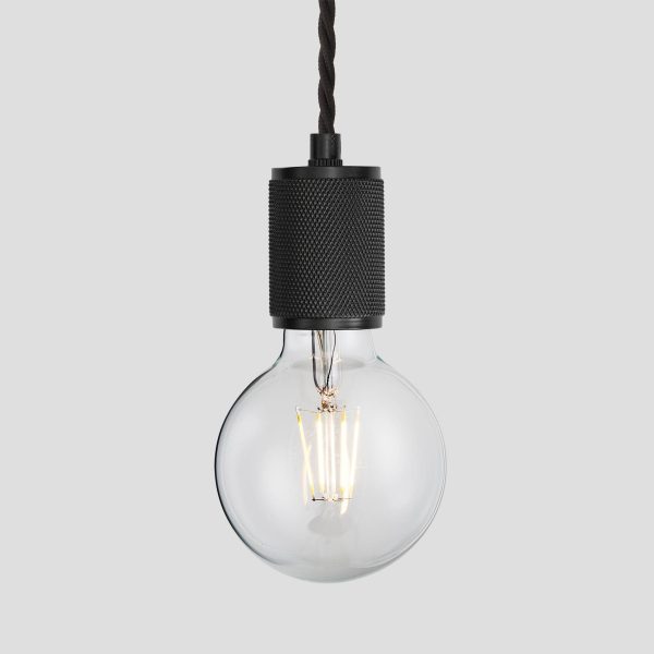 Knurled Edison Pendant Light - 1 Wire - Black Discount