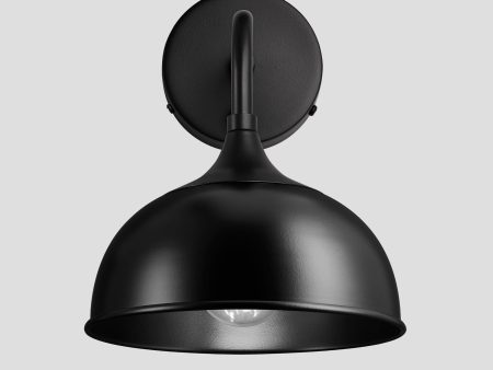 Chelsea Dome Wall Light - 8 Inch - Black Discount