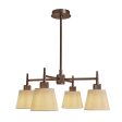 Henley 4 Arm Pendant Light - Natural Cotton Shades For Sale