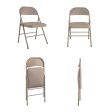 Premium Fabric Padded Seat Metal Folding Chair, Set of 4 For Sale