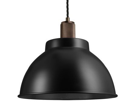 Ribbed Dome Pendant - 13 Inch - Black Online