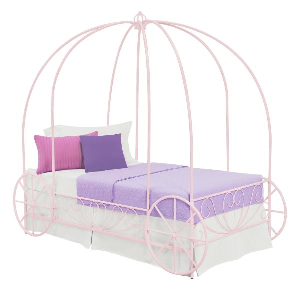 Metal Twin Carriage Bed Whimsical and Scrolled Design Online now