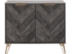 Bo Chevron Sideboard with 2 Closed Doors and Adjustable Shelves Discount