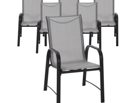 Paloma Outdoor Patio Dining Chairs with Weather Resistant Steel Frame, Set of 6 Supply