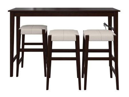 Dallon Sofa Table with 3 Stools and USB Charger Online