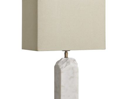 Marble Medium Ridge Table Lamp - White Sale