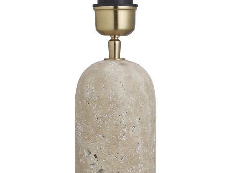 Travertine Cone Table Lamp - Natural & Brass - Base Only Online Hot Sale