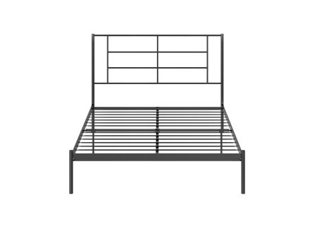 Praxis Metal Bed with a Geometric Headboard on Sale