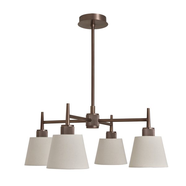 Henley 4 Arm Pendant Light - Natural Cotton Shades For Sale