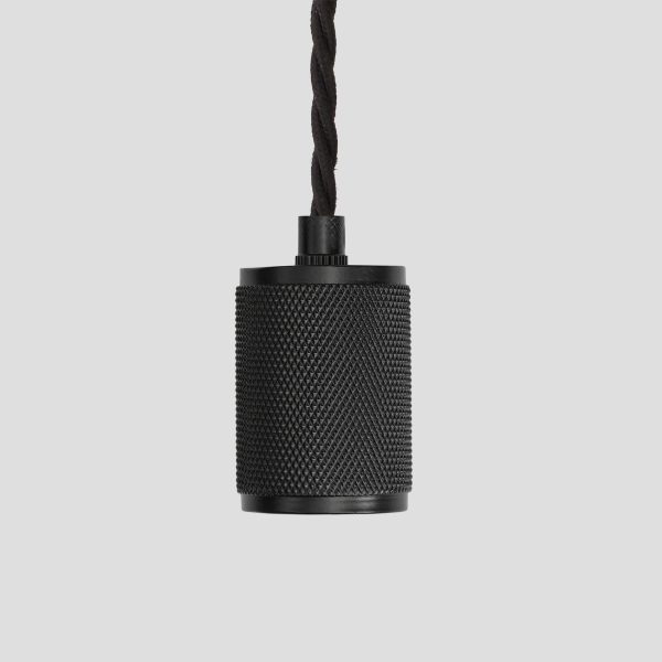 Knurled Edison Pendant Light - 1 Wire - Black Discount