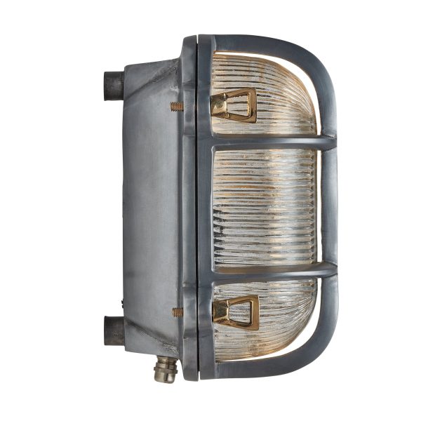 6 Inch Gunmetal Bulkhead Outdoor & Bathroom Oval Wall Light with Versatile Side & Rear Wiring Options Online