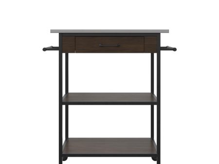 Kane Kitchen Cart with 1 Drawer, 2 Shelves and 2 Towel Bars For Sale