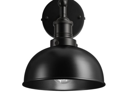 Brooklyn Dome Wall Light - 8 Inch - Black Fashion