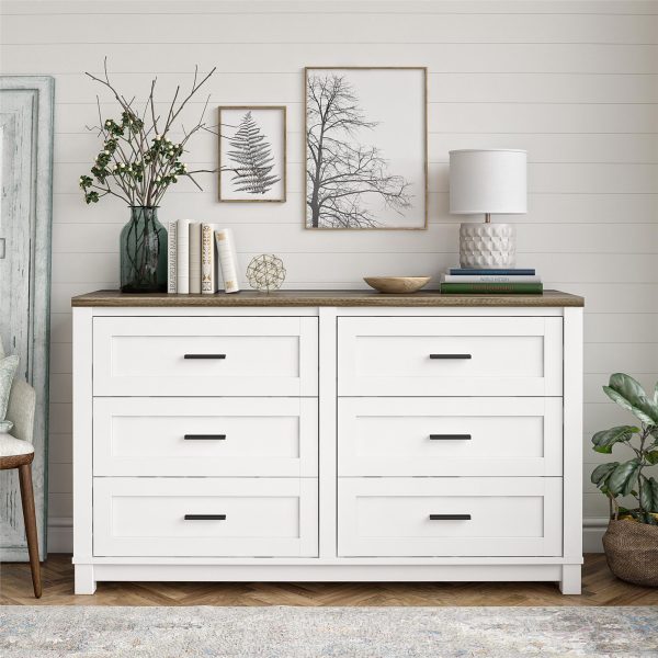 Chapel Hill Modern Farmhouse 6 Drawer Dresser Cheap