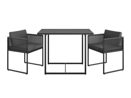 Modern Nesting Outdoor 3-Piece Bistro Set with Resin Weave and Fabric Cushions Supply