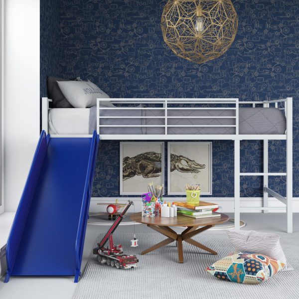 Laurie Junior Loft Bed with Metal Frame and Built-In Slide Online