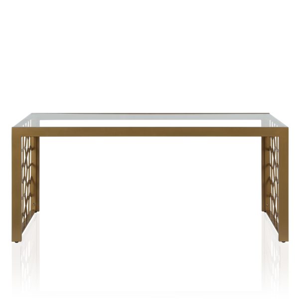 Juliette Glass Top Coffee Table with Cut Out Detailing Online now