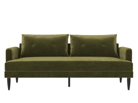 Bailey Velvet Pillowback Sofa with Metal Tapered Legs Online