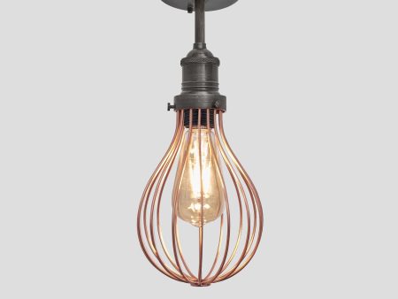 Brooklyn Balloon Cage Flush Mount - 6 Inch - Copper For Sale