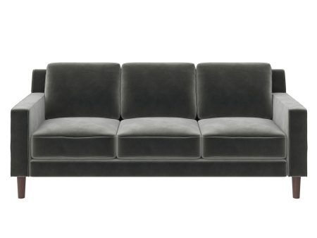 Brynn Fabric Upholstered 3 Seater Sofa with Wood Legs For Sale