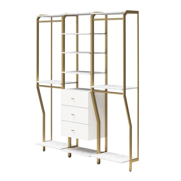 Gwyneth Closet 3 Piece Bundle- 2 Hanging Rod & 1 Drawer Unit Online now