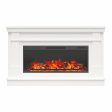 Elmcroft Wide Painted Mantel with 43  Linear Electric Fireplace Insert Online Sale