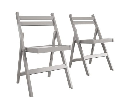 XL Wood Slat Back Folding Chairs, Set of 2 Hot on Sale