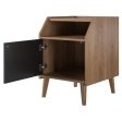 Magnolia Mid Century Modern End Table with Open Shelf and Closed Storage For Sale