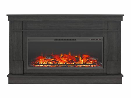 Elmcroft Wide Mantel with 43  Linear Electric Fireplace Insert Online