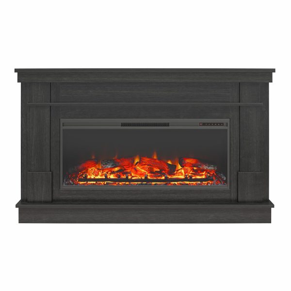 Elmcroft Wide Mantel with 43  Linear Electric Fireplace Insert Online