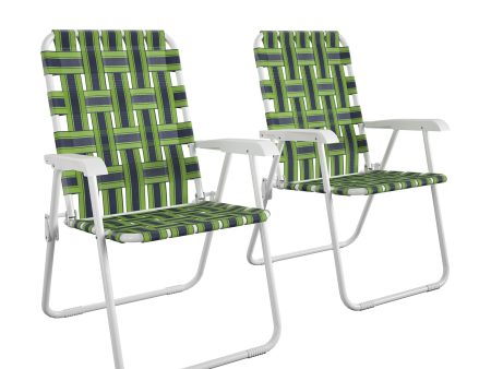 Folding Weather-Resistant Lawn Chairs, Set of 2 For Sale