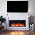 Elmcroft Wide Painted Mantel with 43  Linear Electric Fireplace Insert Online Sale