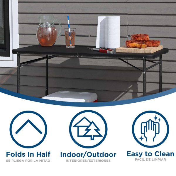 4 ft. Fold in Half Adjustable Height Indoor Outdoor Utility Table Sale