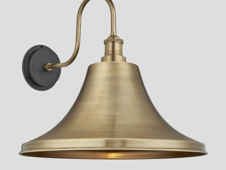 Swan Neck Outdoor & Bathroom Giant Bell Wall Light - 20 Inch – Brass Online now