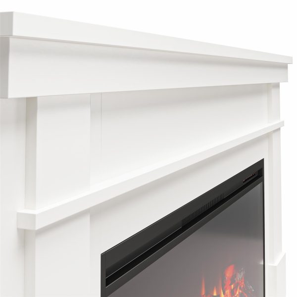 Elmcroft Wide Painted Mantel with 43  Linear Electric Fireplace Insert Online Sale