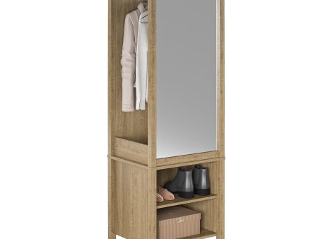 Amberly Wardrobe with Mirror, Clothing Bar and 3 Shelves Fashion