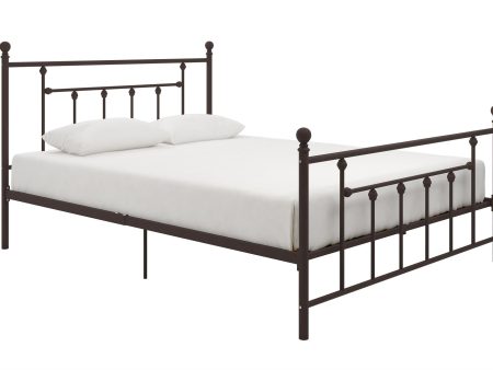 Manila White Metal Bed with Sturdy Metal Frame and Slats Cheap