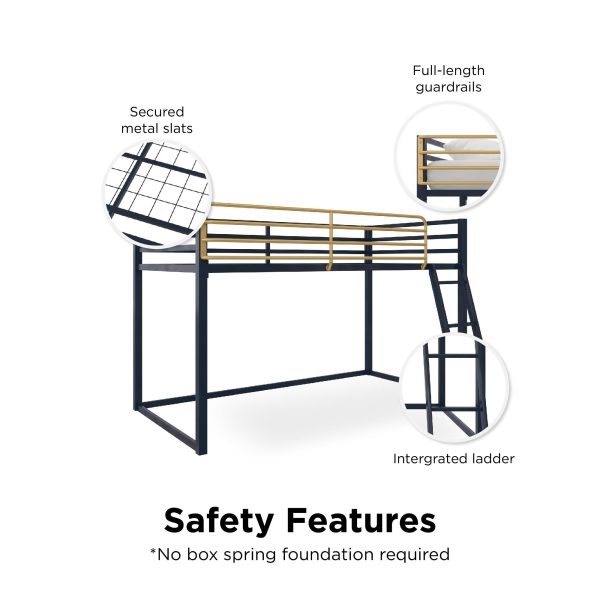 Monarch Hill Haven Metal Junior Loft Bed with Angled Ladder Discount