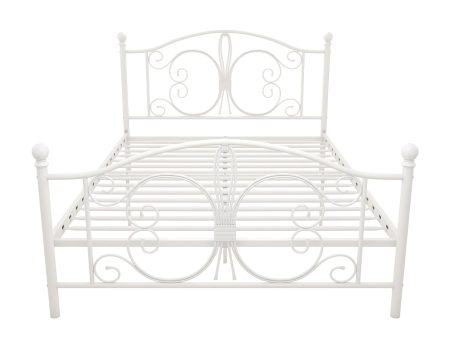 Ballard Victorian Metal Bed with Secured Metal Slats Discount