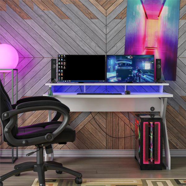 Xtreme Gaming Desk with Riser and LED Lights Cheap